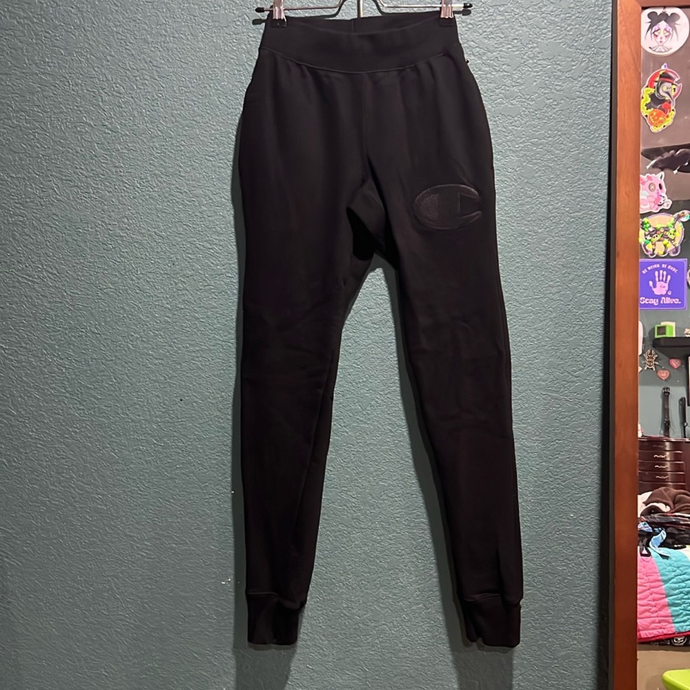 XS Champion Black Reverse Weave Joggers with Side pockets and back pocket
